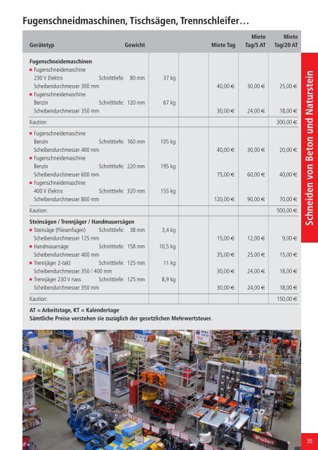 BAUGERÄTE- WERKZEUGE- UND MASCHINEN