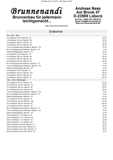 Erdbohrer - Brunnenandi