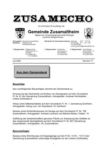 Gemeinde Zusamaltheim