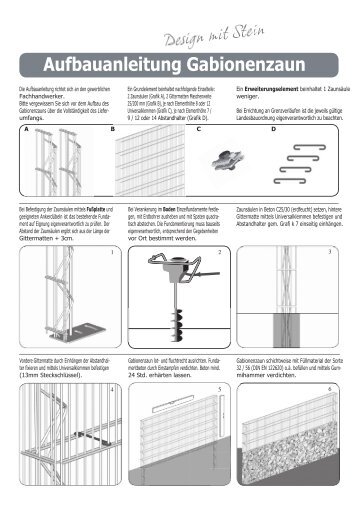 Aufbauanleitung Gabionenzaun