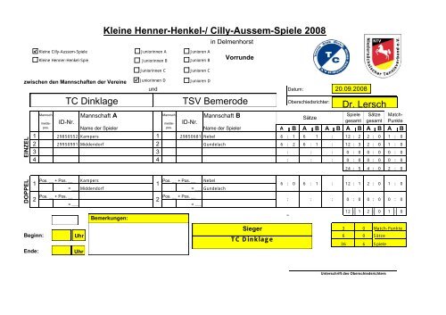 Kleine Henner-Henkel-/ Cilly-Aussem-Spiele 2008