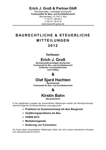 Erich J. Groß & Olaf Sjard Hachten & Kirstin Bahn - Erich J. Groß und ...