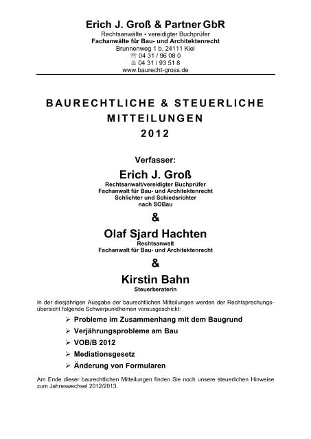 Erich J. Groß & Olaf Sjard Hachten & Kirstin Bahn - Erich J. Groß und ...
