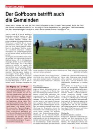 Der Golfboom betrifft auch die Gemeinden