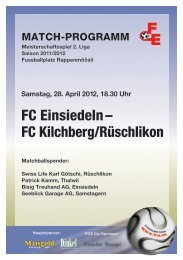 Matchprogramm - Fussballclub Einsiedeln - FC Einsiedeln