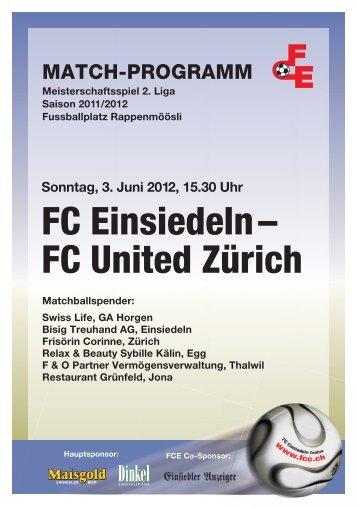 Matchprogramm - FC Einsiedeln