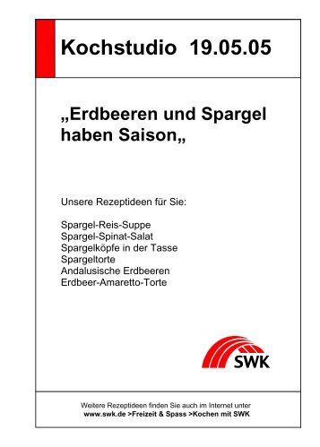 Erdbeeren und Spargel haben Saison (PDF; 26,73