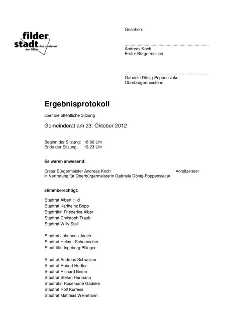 EP GR 23.10.2012 öffentlich - Stadt Filderstadt
