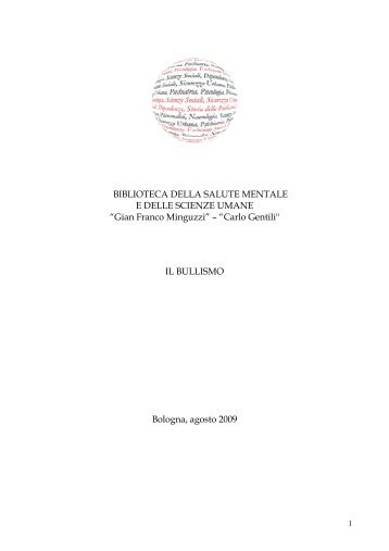 Bibliografia sul Bullismo - Agosto 2009 - Istituzione Minguzzi ...