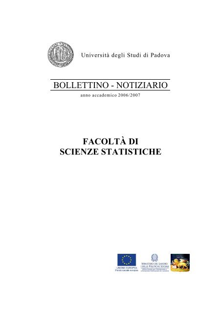 5. programmi dei corsi di studio - Scienze Statistiche - Università ...