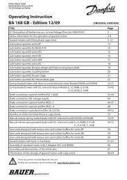 Operating Instruction BA 168 GB - Edition 12/09 - Bauer Gear Motor