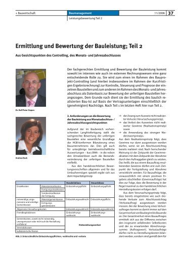 Ermittlung und Bewertung der Bauleistung; Teil 2 - BWI-Bau