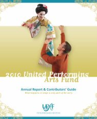 Annual Report & Contributors' Guide - United Performing Arts Fund