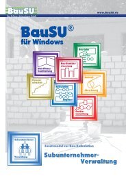 Subunternehmer- Verwaltung - Bau-Software Unternehmen GmbH