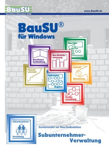 Subunternehmer- Verwaltung - Bau-Software Unternehmen GmbH