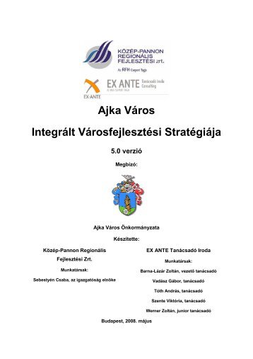 Ajka Város Integrált Városfejlesztési Stratégiája