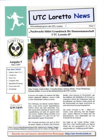 klubzeitung 09 - des UTC Loretto - Heim