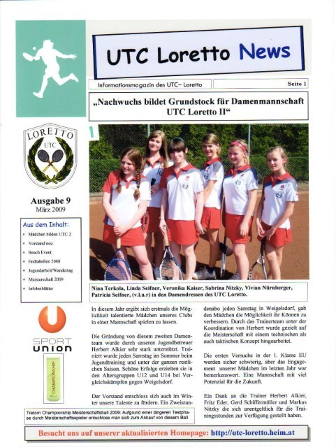 klubzeitung 09 - des UTC Loretto - Heim