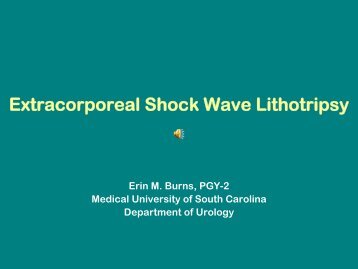 Extracorporeal Shock Wave Lithotripsy - Clinical Departments ...