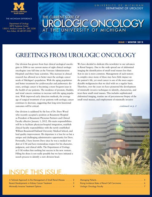 uRoloGIC onColoGy - University of Michigan Health System