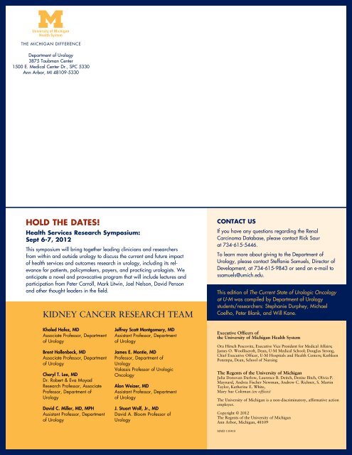 uRoloGIC onColoGy - University of Michigan Health System