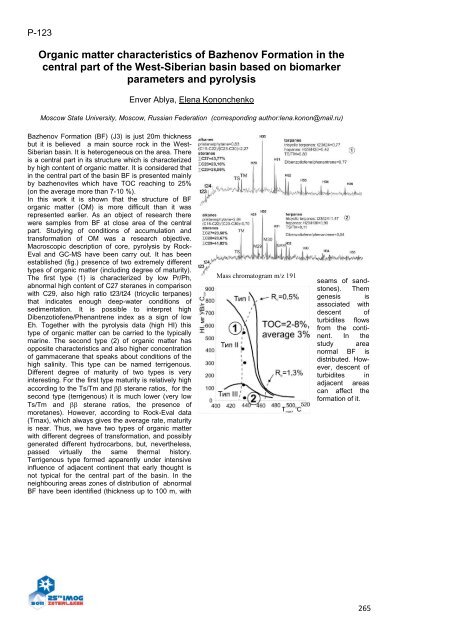 25th International Meeting on Organic Geochemistry IMOG 2011