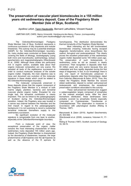 25th International Meeting on Organic Geochemistry IMOG 2011