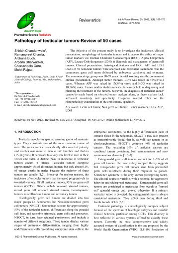 Pathology of testicular tumors-Review of 50 cases