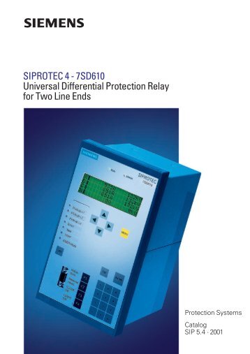 SIPROTEC 4 - 7SD610 Universal Differential Protection ... - Siemens