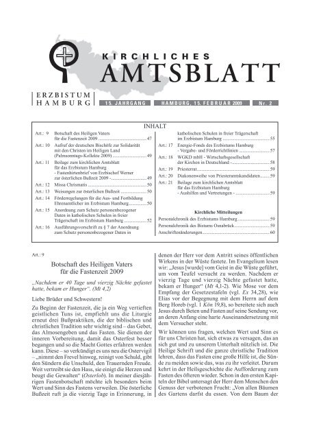 AMTSBLATT - Erzbistum Hamburg