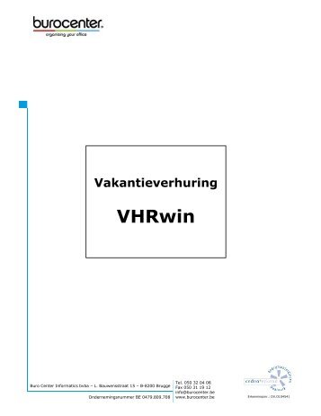 Brochure VHRwin - Buro Center