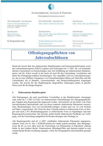 Offenlegungspflichten von Jahresabschlüssen - DI-VIS