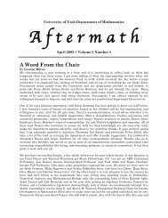 A f t e r m a t h - Department of Mathematics, University of Utah