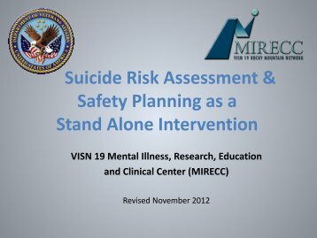 Suicide Risk Assessment:Tools & Tips by Bridget - MIRECCs