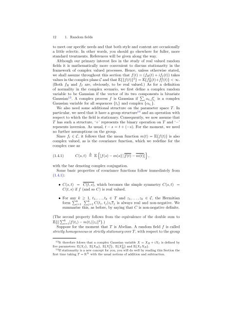 RANDOM FIELDS AND THEIR GEOMETRY