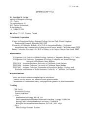 CURRICULUM VITAE Dr. Jonathan M. Levine Institute of ... - ETH