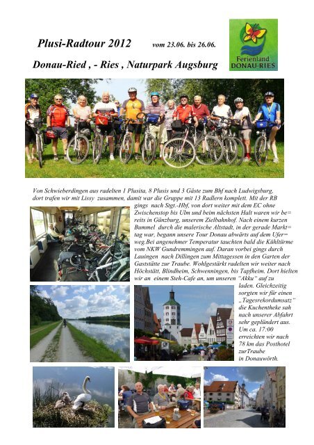 Plusi-Radtour 2012 - Plusis Schwieberdingen