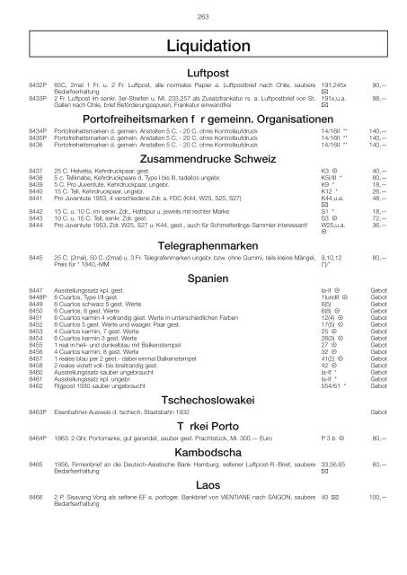 54. Auktion Sammlung.vp - Dr. Reinhard Fischer Briefmarken Auktions