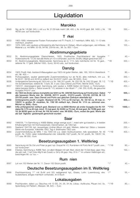 54. Auktion Sammlung.vp - Dr. Reinhard Fischer Briefmarken Auktions