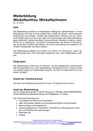 Weiterbildung Wickelfachfrau/Wickelfachmann 2013. - Madeleine ...