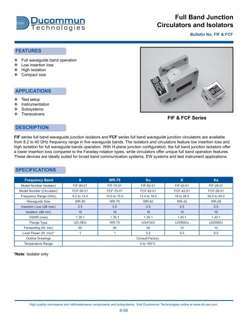 Full Band Junction Circulators and Isolators