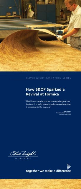 Formica Case Study S&OP - Oliver Wight Americas