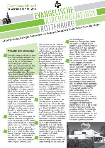 Gemeindebrief Oktober 2012 - Evangelisch in Rottenburg