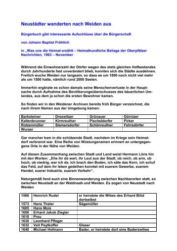 Neustädter wanderten nach Weiden aus - familienforschung-kunz ...