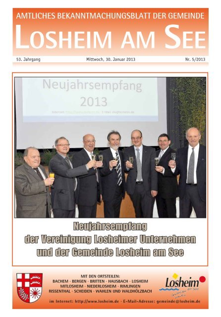 Amtliches Bekanntmachungsblatt Der Gemeinde Losheim Am See