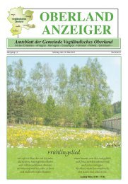 OBERLAND ANZEIGER Amtsblatt der Gemeinde Vogtländisches ...