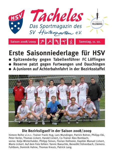 Erste Saisonniederlage für HSV - SV Hinterzarten