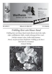 Mitteilungsblatt Nr. 6 2011 - Gemeinde Weilheim / Baden