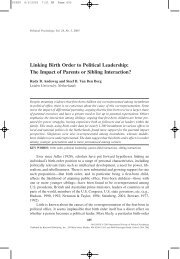 Linking Birth Order to Political Leadership: The Impact of Parents or ...