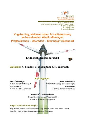 Vogelschlag Traxler 2004 Endbericht.pdf - IG Windkraft